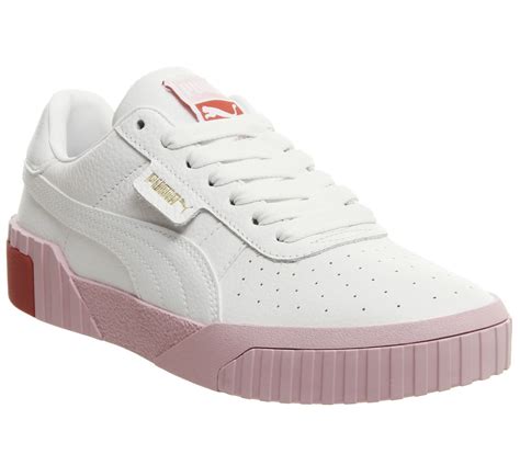 puma white pink sneakers